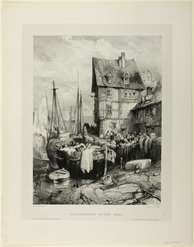 Interior of a Port, plate five from Six Marines by Eugene Isabey