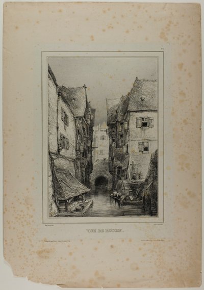 View of Rouen, plate three by Eugene Isabey