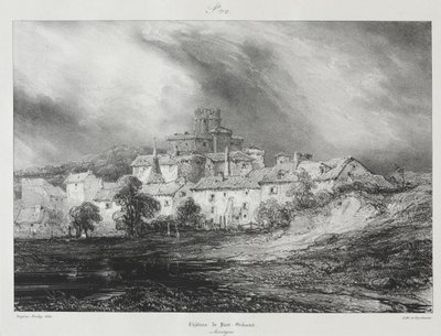 Picturesque and Romantic Voyages in Old France, Auvergne: Château de Pont-Gibaud by Eugene Isabey