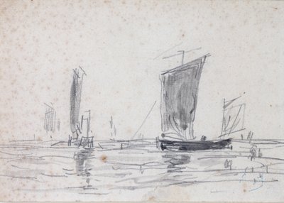 Sailing Boats on the Sea by Eugene Louis Boudin