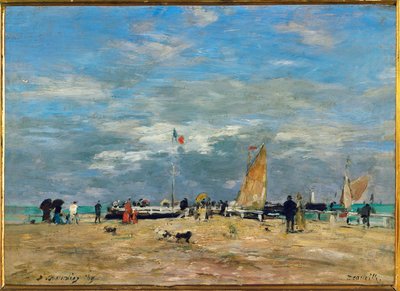 The Jetty of Deauville by Eugene Louis Boudin