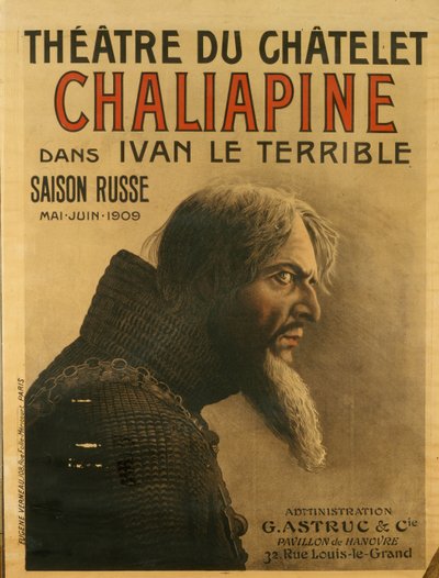 Poster for the Saison Russe at the Theatre du Chatelet by Eugene Verneau