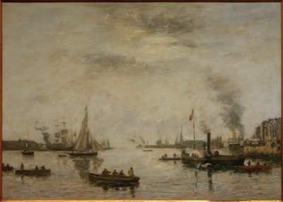 Le Havre, Harbor View by Eugene Louis Boudin