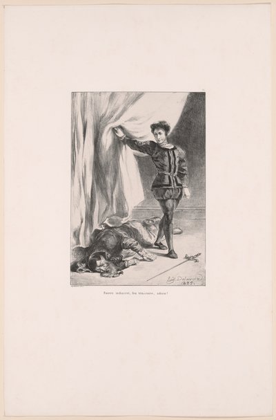 Hamlet and the Body of Polonius, plate 11 from Hamlet by Eugène Delacroix