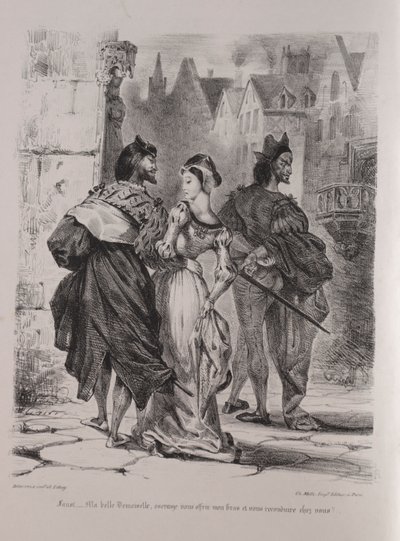 Illustrations for Faust: Faust Seeks to Allure Marguerite by Eugène Delacroix