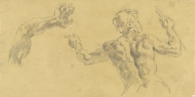 Sketches of an Arm and a Man Seen from the Back by Eugène Delacroix