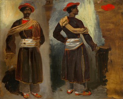 Two Studies of a Standing Indian from Calcutta by Eugène Delacroix