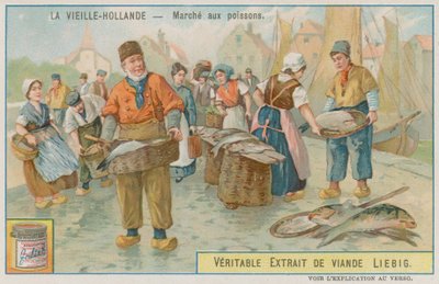 A Fish Market in Old Holland by European School