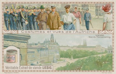 A Military Band and a View of the Franzensring in Vienna by European School