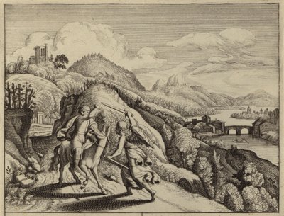 Balaam rebuked by his donkey while on his way to Balak, King of Moab by European School