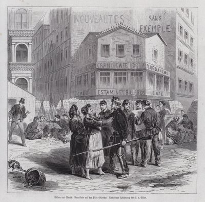 Barricade on the Place Blanche, Paris Commune by European School