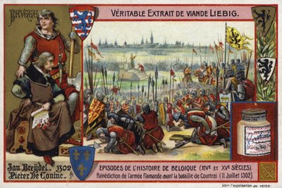 Blessing of the Flemish army before the Battle of Courtrai, 1302 by European School