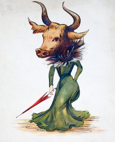 Body of a woman with the head of a bull by European School