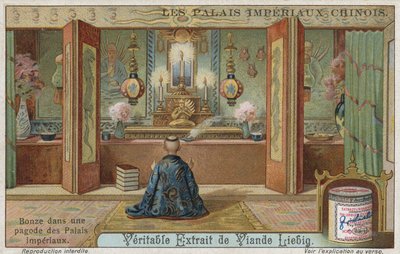 Buddhist monk in a pagoda of an imperial palace, China by European School
