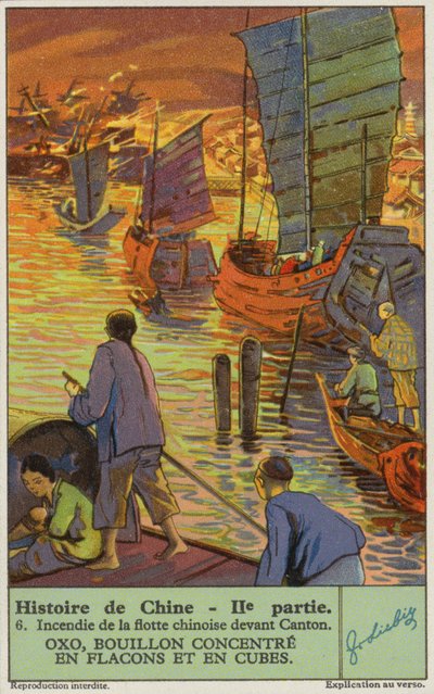 Burning of the Chinese Fleet at Canton by European School