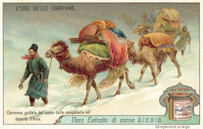 Caravan guided by the sound of a bell in the deserts of Central Asia by European School