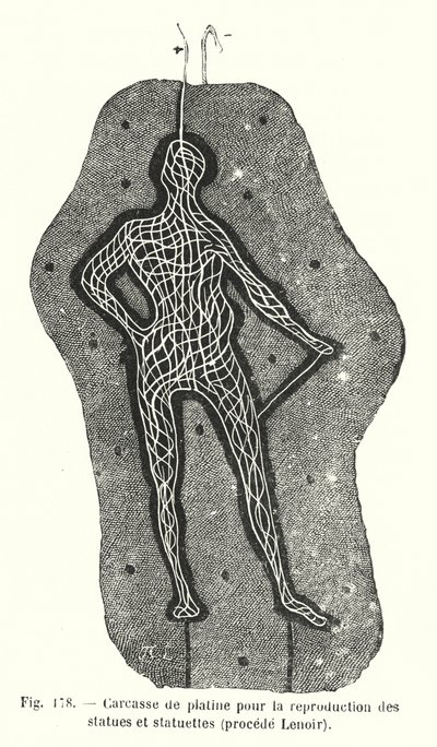 Platinum Carcass for the Reproduction of Statues and Statuettes, Lenoir Process by European School