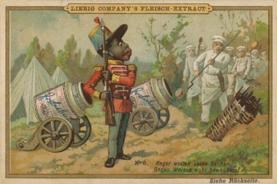 Cartoon African Guards Liebig Meat Extract Cannon by European School