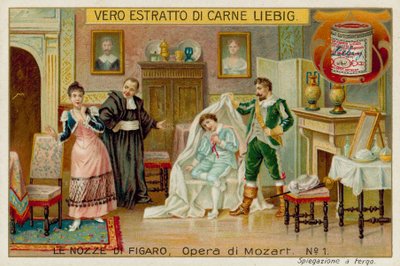 Cherubino, the Count, Susannah and Basilio by European School