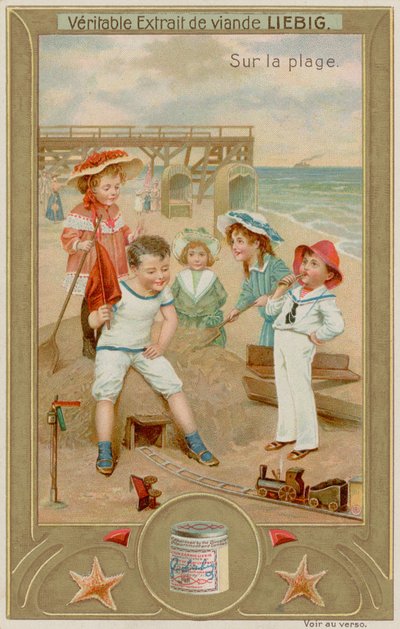 Children Playing with Toy Train Set by European School