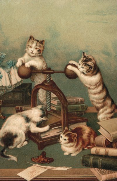 Comic cats, pressing books by European School