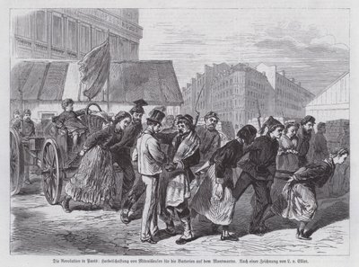 Communards procuring guns for the batteries of Montmartre, Paris Commune by European School