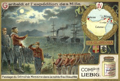 Crossing of the Straits of Messina in the night of 19-20 August 1860 by European School