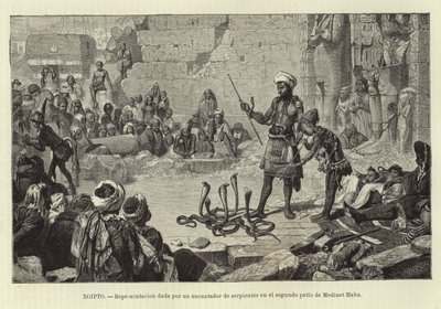 Egypt - Demonstration by a Snake Charmer by European School