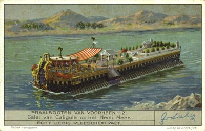 Galley of the Roman Emperor Caligula on Lake Nemi, Italy, 1st Century by European School