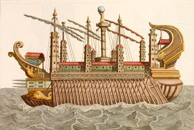Giant barge of the Roman Emperor Caligula by European School