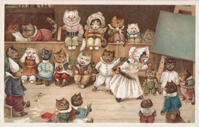 Humorous Cat Postcard by European School