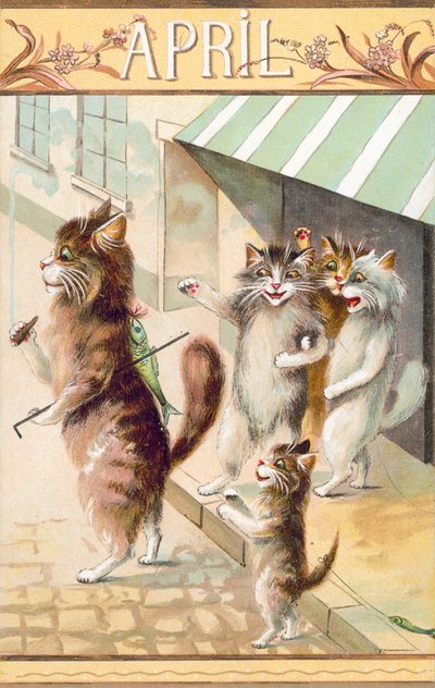 Humorous Cat Postcard by European School