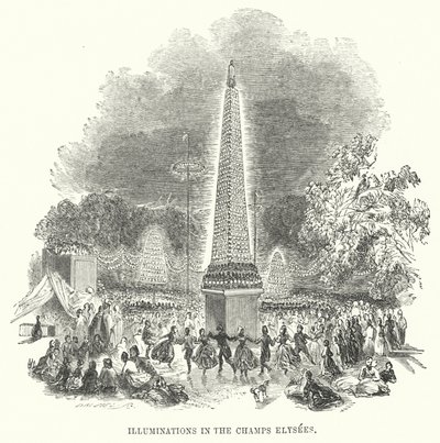 Illuminations in the Champs Elysees by European School