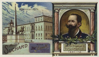 King Victor Emmanuel II of Italy and the Quirinal Palace, Rome by European School