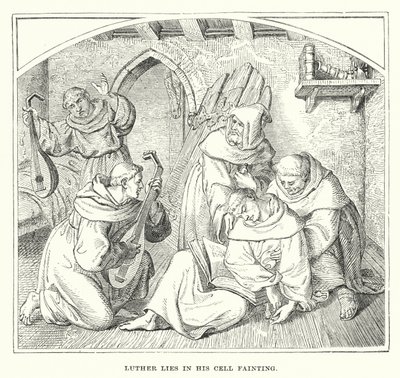 Luther Lies in His Cell Fainting by European School