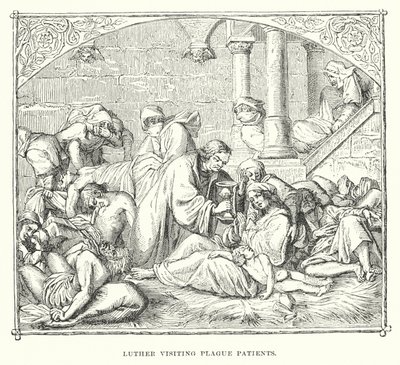 Luther visiting plague patients by European School