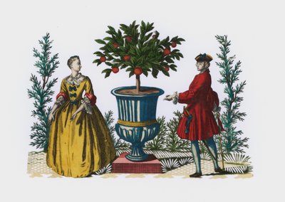 Man and Woman in 18th Century Dress in a Garden by European School