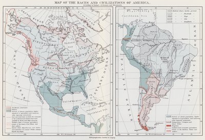 Map of the Races and Civilizations of America by European School