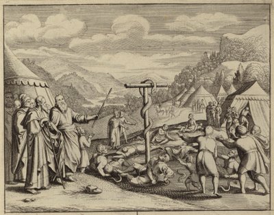 Moses and the brazen serpent by European School