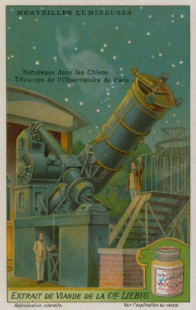 Nebula among the Constellation of the Hunting Dogs and the Telescope at the Observatory in Paris by European School