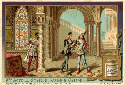 Othello Overhears Iago and Cassio by European School
