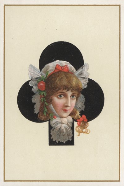 Portrait of a Girl on a Playing Card by European School