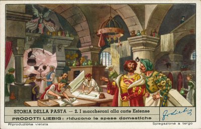 Preparing Macaroni in the Kitchens of the Este Court, Italy by European School