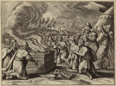 Samuel and the Israelites Confessing Their Sins to God at Mizpah Before Defeating the Philistines by European School