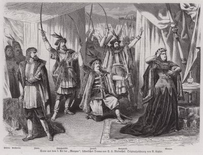 Scene from Act III of German playwright Salomon Hermann Mosenthal