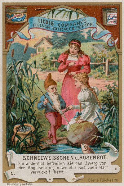 Snow White and Rose Red Help the Dwarf with his Fishing Line by European School