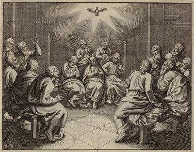 The Holy Spirit coming to the Twelve Apostles on the day of Pentecost by European School
