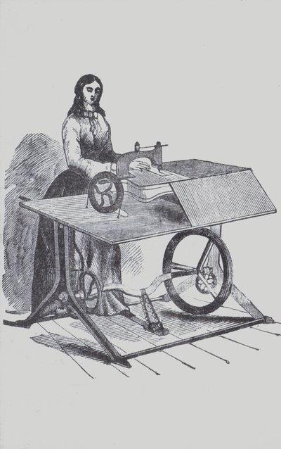 Woman using a sewing machine by European School