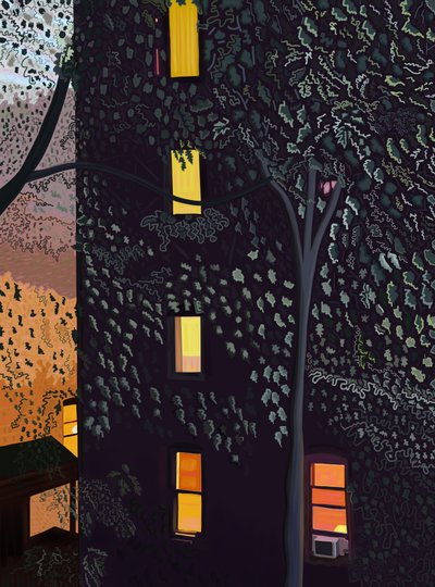 Backs of Buildings At Night Brooklyn by Evan Sklar