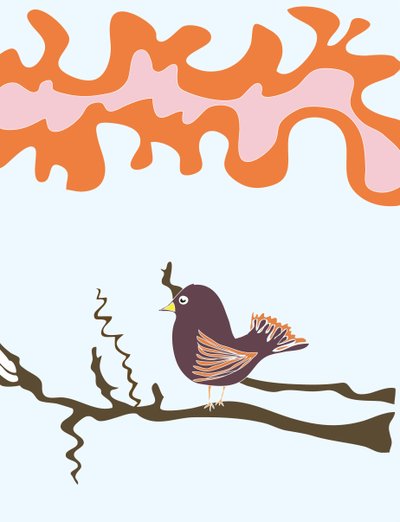 Bird on Branch, 2015 by Evan Sklar